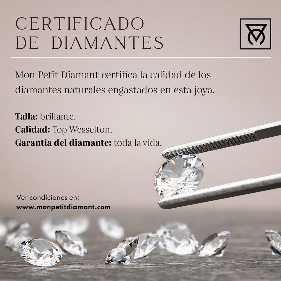 Pendientes Étoile, plata con 6 diamantes de 1,3 mm.