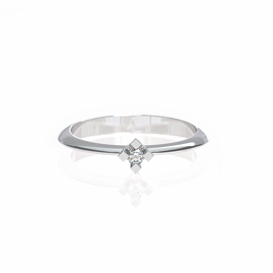 anillo plata compromiso con diamante